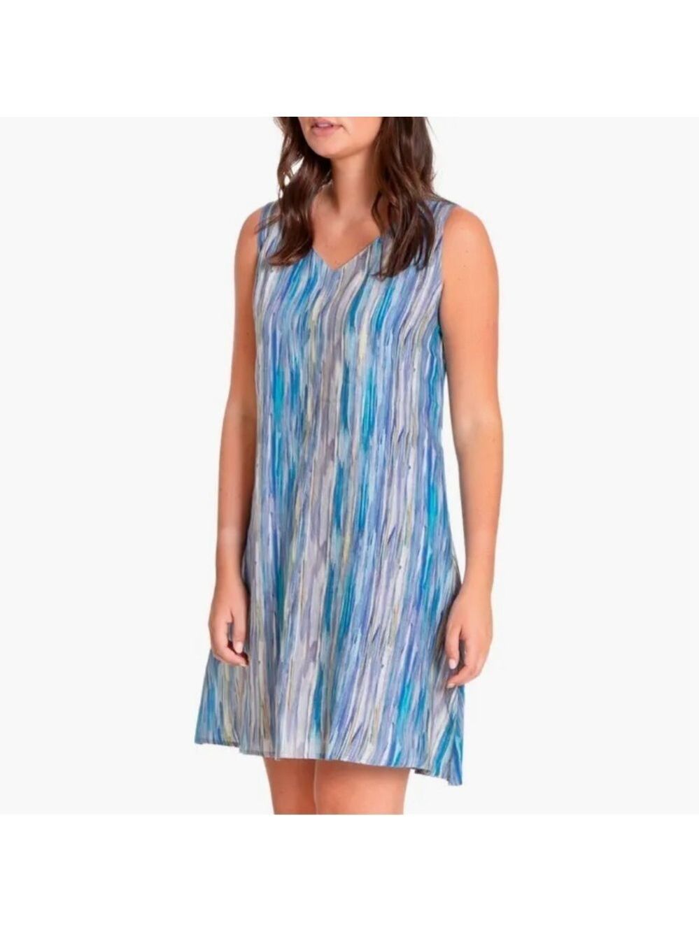 APNY Nordstrom blue linen dress Small Minimalist Summer